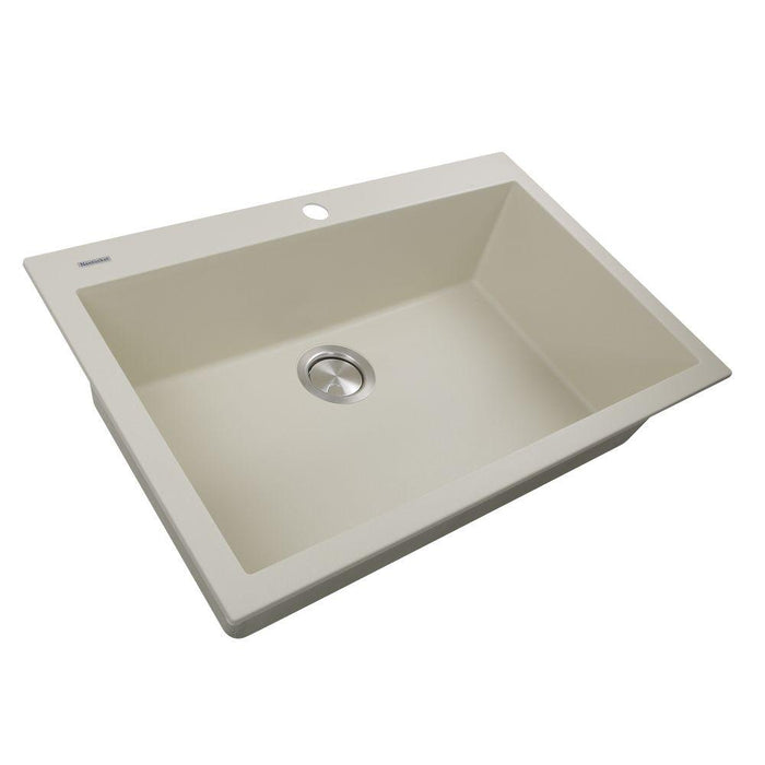Kitchen Sink - Nantucket Sinks Large Single Bowl Dual-mount Granite Composite Sand