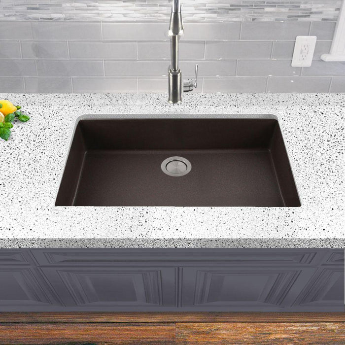 Kitchen Sink - Nantucket Sinks Large Single Bowl Undermount Granite Composite Brown