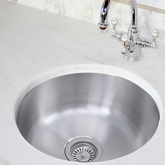 Kitchen Sink - Nantucket Sinks Round Undermount Stainless Steel Bar/Prep Sink, 18 Gauge