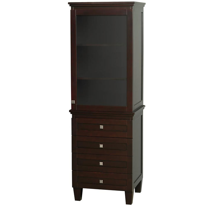 Linen Tower - Acclaim Bathroom Linen Tower In Espresso With Shelved Cabinet Storage And 4 Drawers
