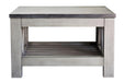 Table - Aberdeen Collection 27" X 27" Blue Limestone Top Coffee Table In Grizzle Grey Distressed Finish