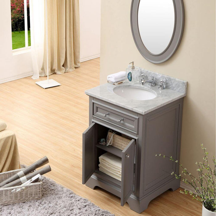 Vanity - 24" Cashmere Grey Single Sink Bathroom Vanity W/ Faucet From The Derby Collection