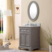 Vanity - 24" Cashmere Grey Single Sink Bathroom Vanity W/ Matching Framed Mirror From The Derby Collection