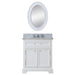 Vanity - 24" Pure White Single Sink Bathroom Vanity W/ Matching Framed Mirror And Faucet From The Derby Collection
