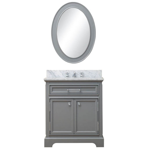Vanity - 30" Cashmere Grey Single Sink Bathroom Vanity W/ Matching Framed Mirror From The Derby Collection
