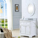 Vanity - 30" Pure White Single Sink Bathroom Vanity W/ Matching Framed Mirror From The Derby Collection