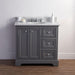 Vanity - 36" Wide Cashmere Grey Single Sink Carrara Marble Bathroom Vanity From The Derby Collection