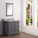 Vanity - 36" Wide Cashmere Grey Single Sink Carrara Marble Bathroom Vanity W/ Matching Mirror And Faucet(s) From The Derby Collection