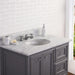 Vanity - 36" Wide Cashmere Grey Single Sink Carrara Marble Bathroom Vanity W/ Matching Mirror From The Derby Collection