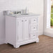 Vanity - 36" Wide Pure White Single Sink Carrara Marble Bathroom Vanity From The Derby Collection