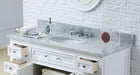 Vanity - 48" Pure White Single Sink Bathroom Vanity W/ Matching Framed Mirror And Faucet From The Derby Collection