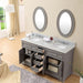 Vanity - 60" Cashmere Grey Double Sink Bathroom Vanity From The Derby Collection