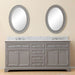 Vanity - 72" Cashmere Grey Double Sink Bathroom Vanity W/ Matching Framed Mirrors And Faucets From The Derby Collection