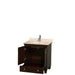 Vanity - Acclaim 30" Single Bathroom Vanity In Espresso, Ivory Marble Countertop, Undermount Square Sink, And No Mirror