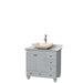 Vanity - Acclaim 36" Single Bathroom Vanity In Oyster Gray, White Carrara Marble Countertop, Avalon Ivory Marble Sink, And No Mirror