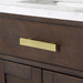 Vanity - Chestnut 24" Single Bathroom Vanity In Brown Oak With White Carrara Marble And Satin Gold Finish