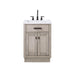Vanity - Chestnut 24" Single Bathroom Vanity In Grey Oak With White Carrara Marble And Oil-rubbed Bronze