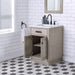 Vanity - Chestnut 24" Single Bathroom Vanity In Grey Oak With White Carrara Marble With Oil-rubbed Bronze Finish
