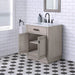 Vanity - Chestnut 30" Single Bathroom Vanity In Grey Oak W/ White Carrara Marble Top And Oil-rubbed Bronze Finish