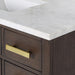 Vanity - Chestnut 48" Single Bathroom Vanity In Brown Oak W/ White Carrara Marble Top And A Satin Gold Finish