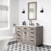 Vanity - Chestnut 48" Single Bathroom Vanity In Grey Oak W/ White Carrara Marble Top With Oil-rubbed Bronze Finish