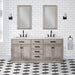 Vanity - Chestnut 72" Double Bathroom Vanity In Grey Oak W/ White Carrara Marble Top And In Oil-Rubbed Bronze Finish