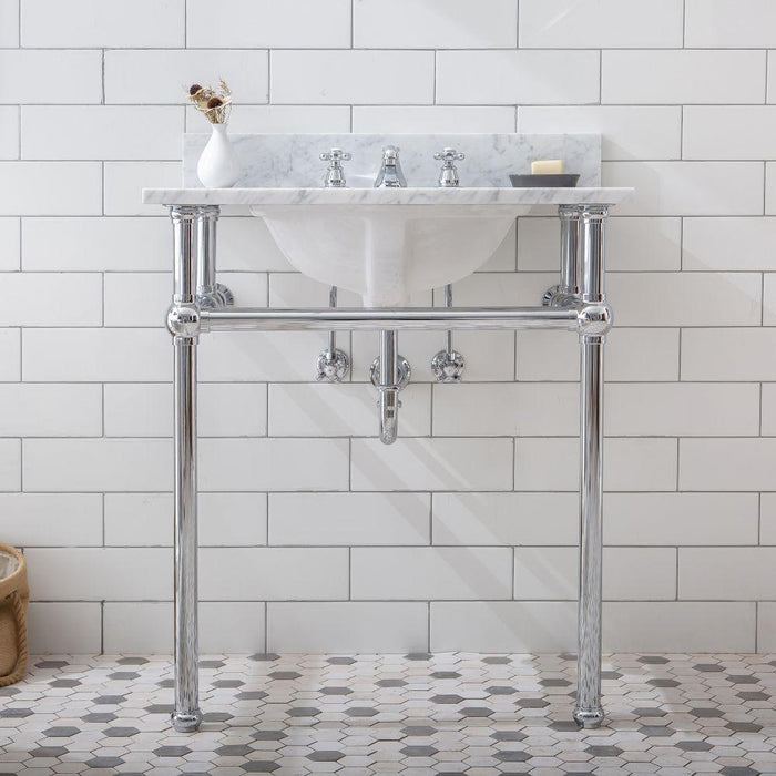 Vanity - Embassy 30" Wide Single Wash Stand Only In Chrome Finish