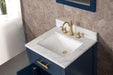 Vanity - Madison 24" Single Sink Carrara White Marble Vanity In Monarch Blue