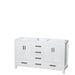 Vanity - Sheffield 60" Double Bathroom Vanity In White, Ivory Marble Countertop, Undermount Oval Sinks, And 58" Mirror