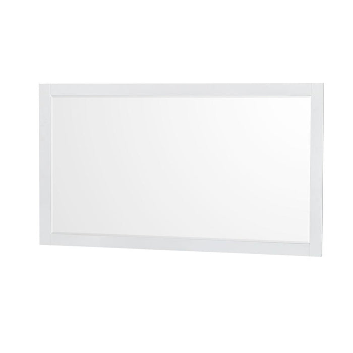 Vanity - Sheffield 60" Double Bathroom Vanity In White With White Quartz Countertop, Undermount Square Sinks, And 58" Mirror