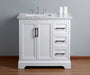 Vanity - Stufurhome Ariane 36" White Single Vanity Cabinet Single Bathroom Sink