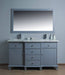 Vanity - Stufurhome Cadence Grey 60" Double Sink Bathroom Vanity With Mirror