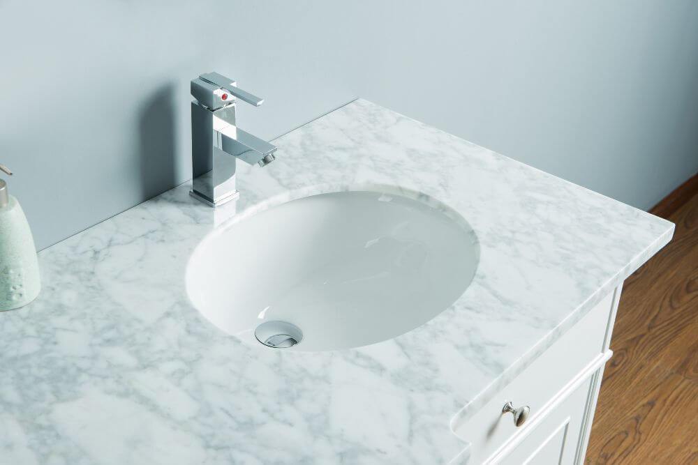 Vanity - Stufurhome Cadence White 60" Double Sink Bathroom Vanity