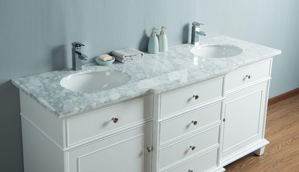 Vanity - Stufurhome Cadence White 72" Double Sink Bathroom Vanity