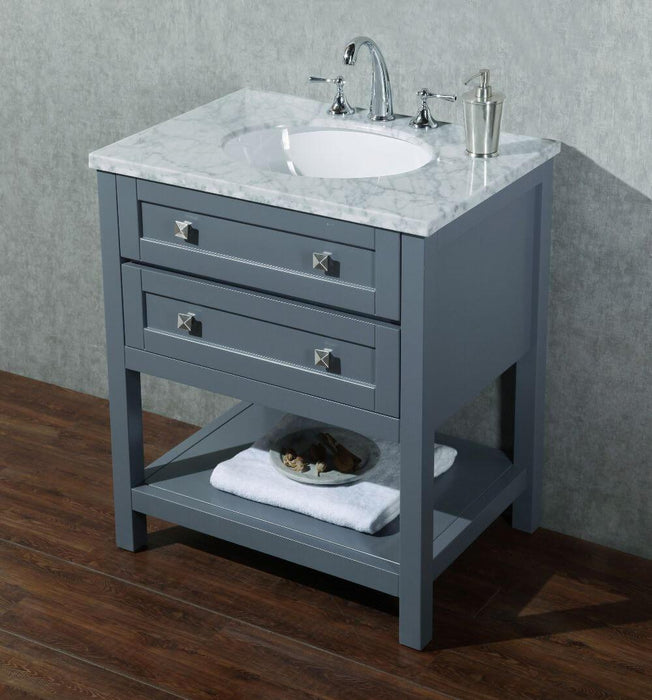 Vanity - Stufurhome Marla 30" Grey Single Sink Bathroom Vanity