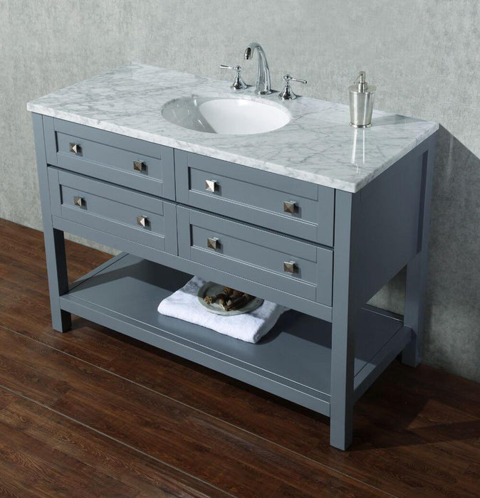 Vanity - Stufurhome Marla 48" Grey Single Sink Bathroom Vanity