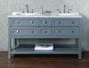 Vanity - Stufurhome Marla 60" Grey Double Sink Bathroom Vanity