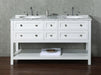 Vanity - Stufurhome Marla 60" White Double Sink Bathroom Vanity