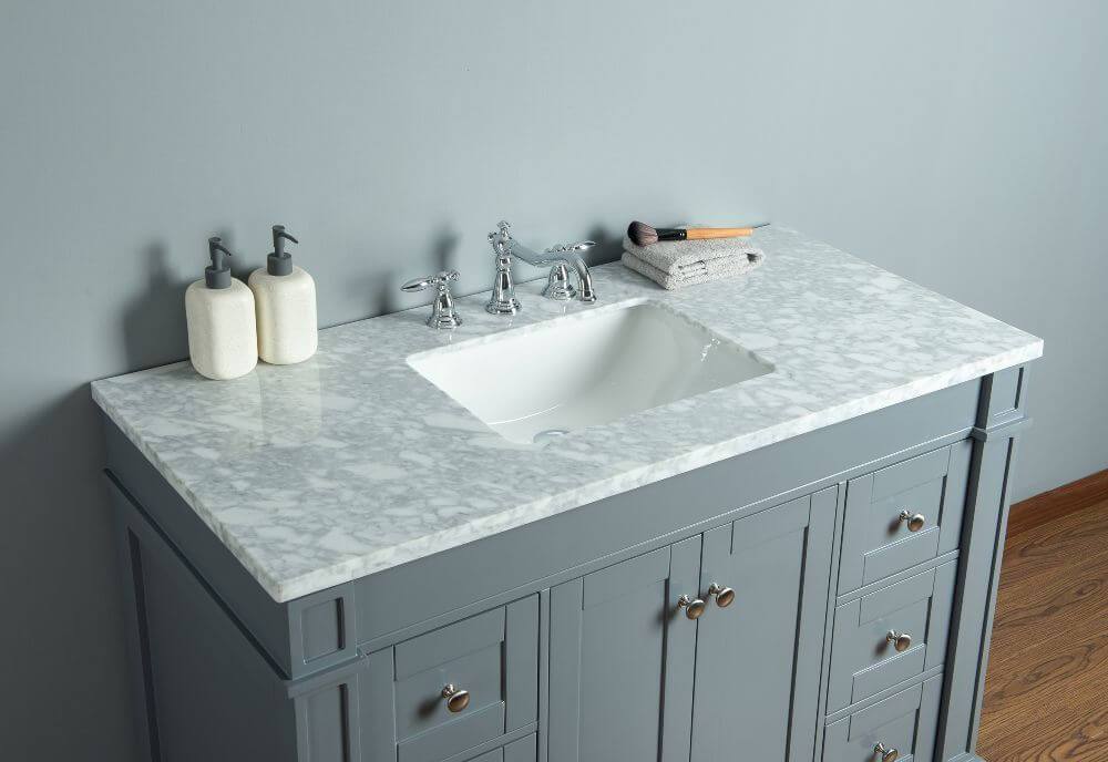 Vanity - Stufurhome Seine 48" Grey Single Sink Bathroom Vanity