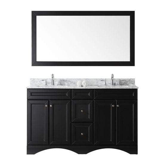 Virtu USA Talisa 60" Double Sink Top Vanity with Faucet and Mirror- Virtuusa