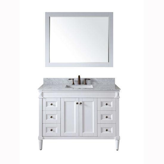 Virtu USA Tiffany 48" Single Sink Top Vanity with Faucet and Mirror- Virtuusa