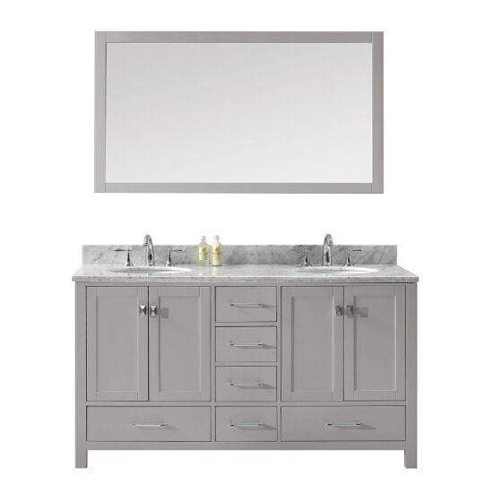 Virtu USA Caroline Avenue 60" Double Sink Top Vanity with Mirror- Virtuusa