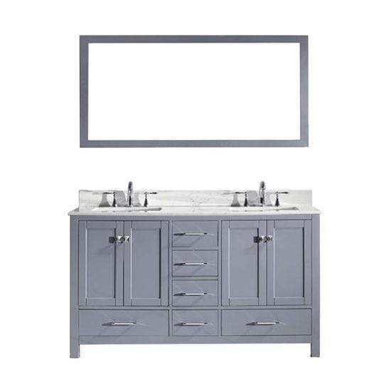 Virtu USA Caroline Avenue 60" Double Sink Top Vanity with Mirror- Virtuusa