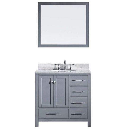 Virtu USA Caroline Avenue 36" Single Sink Top Vanity with Faucet and Mirror- Virtuusa