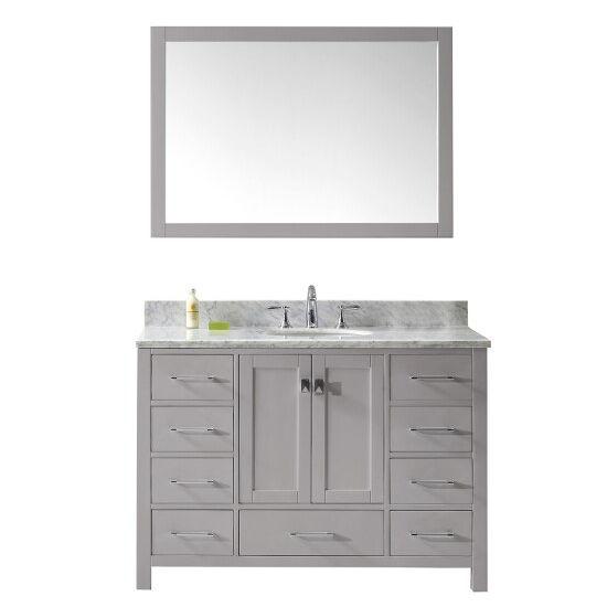 Virtu USA Caroline Avenue 48" Single Sink Top Vanity with Faucet and Mirror- Virtuusa