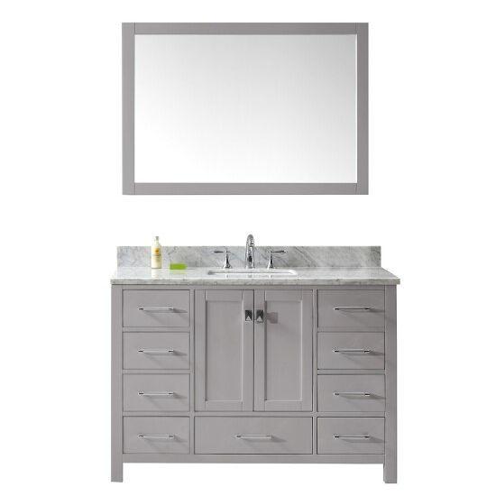 Virtu USA Caroline Avenue 48" Single Sink Top Vanity with Faucet and Mirror- Virtuusa
