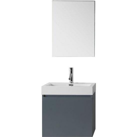 Virtu USA Zuri 24" Single Sink Top Vanity with Faucet and Mirror- Virtuusa