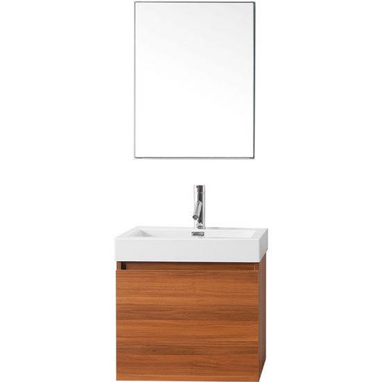 Virtu USA Zuri 24" Single Sink Top Vanity with Faucet and Mirror- Virtuusa
