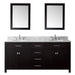 Caroline 72" Double Sink Italian Carrara White Marble Top Vanity with Mirrors - Vanity Grace Store