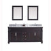 Victoria 72" Double Sink Italian Carrara White Marble Top Vanity with Faucet and Mirrors - Vanity Grace Store - Virtuusa